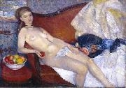 William Glackens Nude with Apple Spain oil painting reproduction